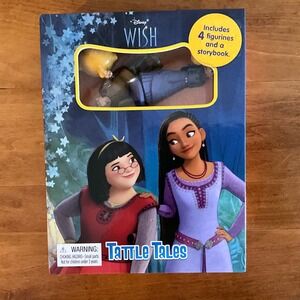 Disney Wish Tattle Tales Storybook with‎ 4 Figurines Toy Kit